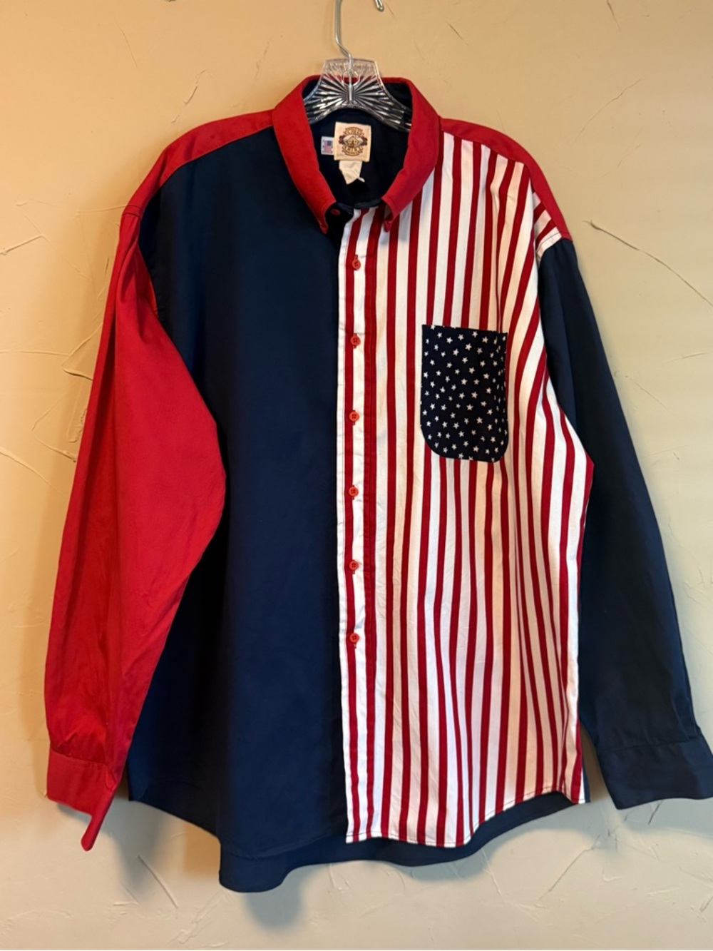 Vtg Old El Paso USA Western Shirt 3XL American Flag Rodeo Cowboy Core 29” P2P